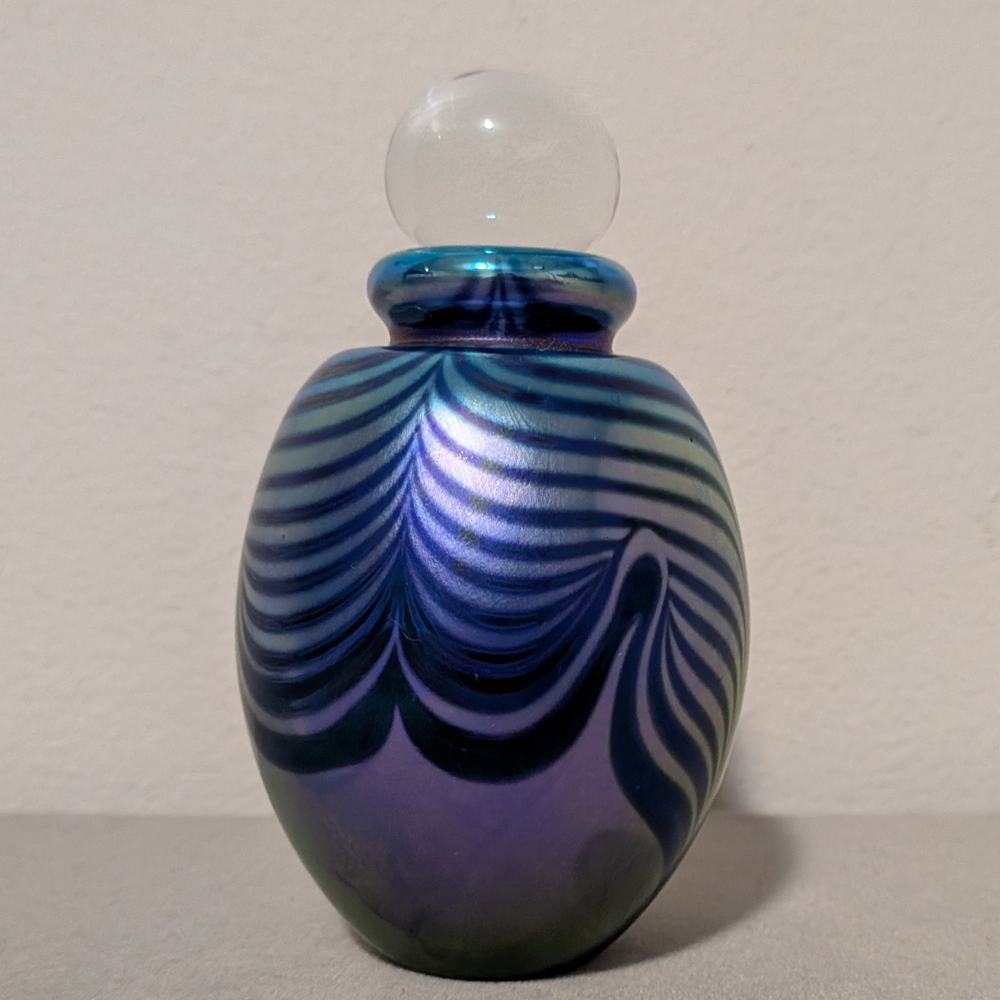Robert Eicholt Hand Blown Art Glass Perfume Bottle Signed 1990